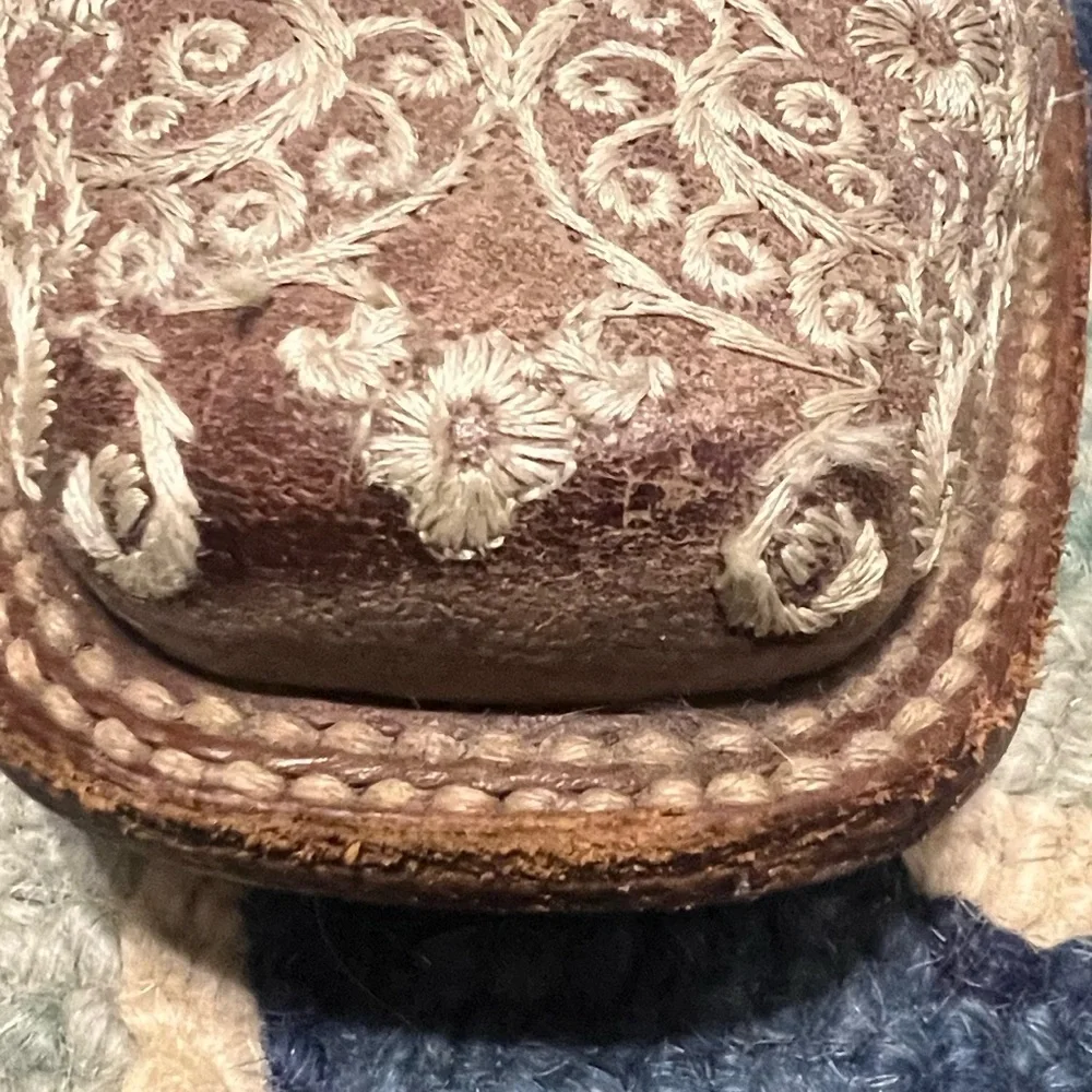 Corral Square Toe Western Boots 9.5W Wide Bone Embroidery - Picture 12 of 13